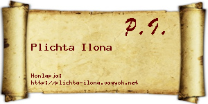 Plichta Ilona névjegykártya